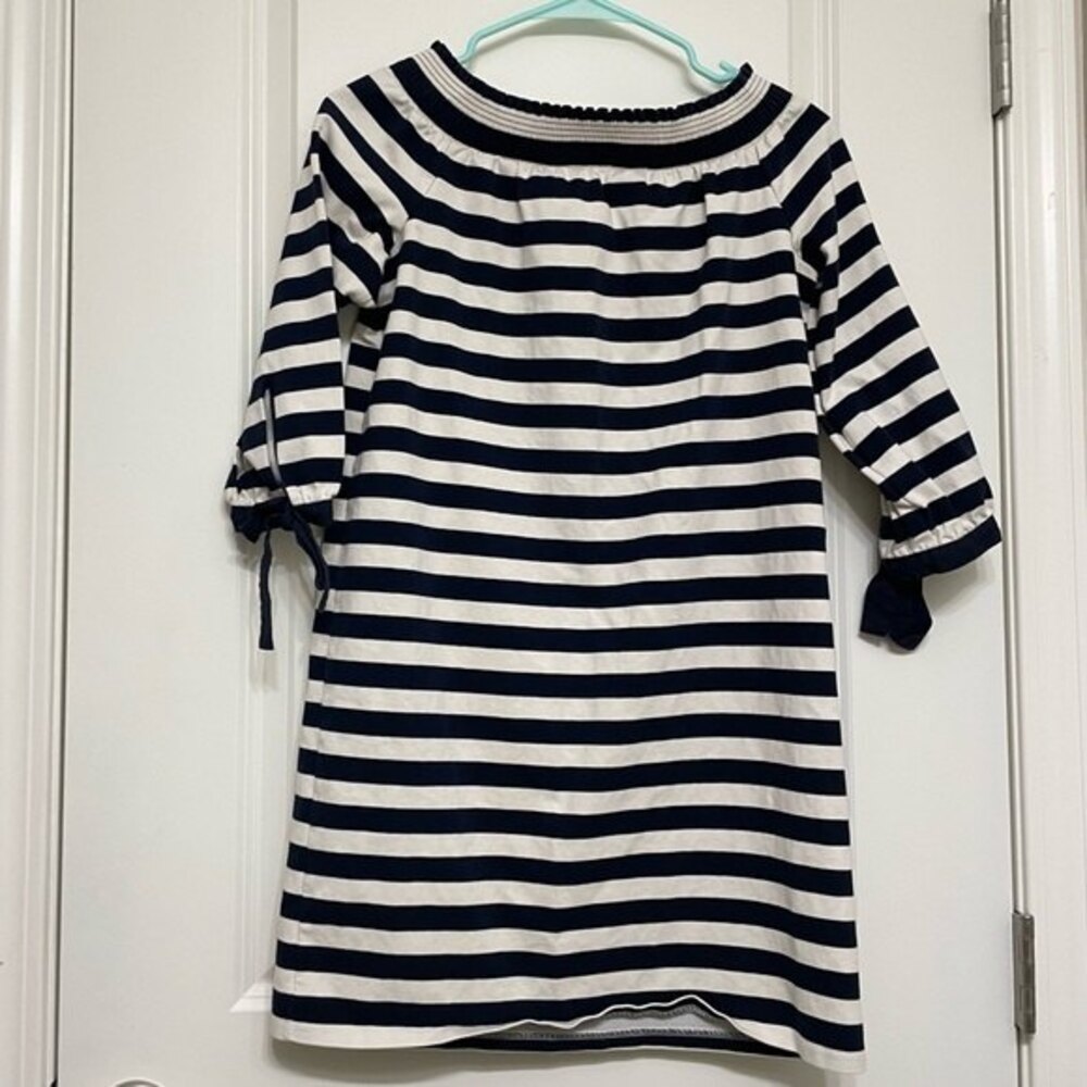 J. Crew Nautical Blue and White Striped Mini Dress